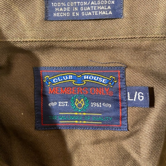 Members Only Dark Brown Casual Button Down Shirt Large (GA) - Picture 8 of 9